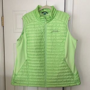 Eddie Bauer Women's Lime Green First Ascent Down Vest 2X